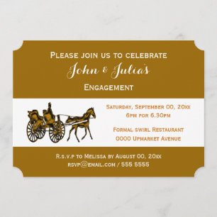Horse carriage formal celebration invitation
