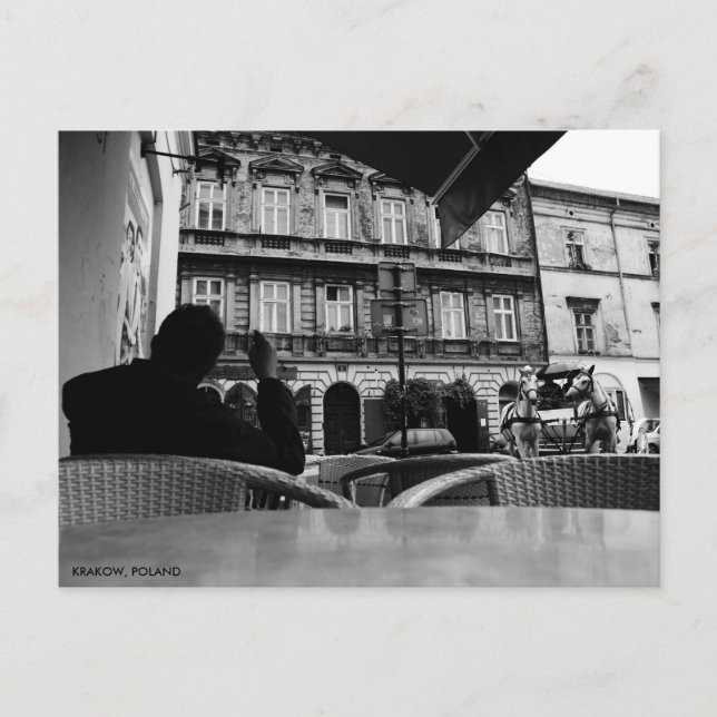 Horse & Carriage in Krakow Postcard (Front)