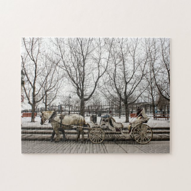 Horse Carriage Montreal. Jigsaw Puzzle (Horizontal)