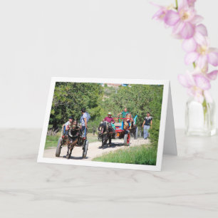 Horse Carts in Park Card