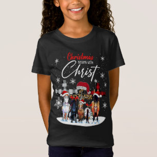 Horse Christmas Begins With Christ Bullmastiff Xma T-Shirt