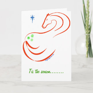 Horse Christmas card with love and carrots
