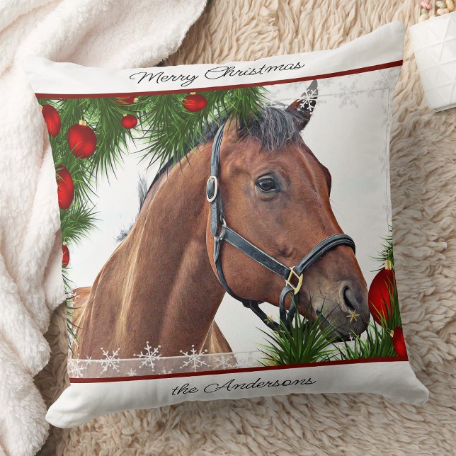 Horse Christmas Equestrian Equine Cute Pony Horse Cushion (Creator Uploaded)