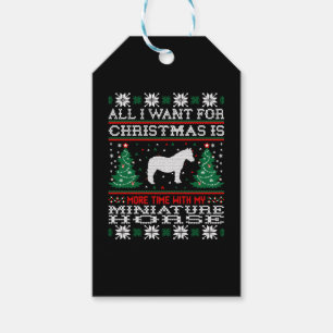 Horse christmas funny Mini Horse outfit Gift Tags