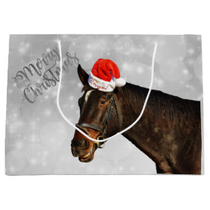 Horse Christmas Greetings Large Gift Bag