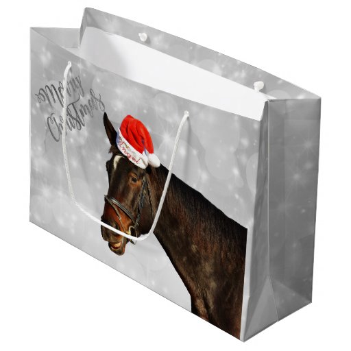 Image of Horse Christmas Greetings Large Gift Bag