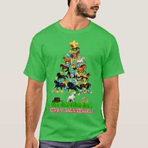 Horse Christmas Horses Christmas Tree T-Shirt