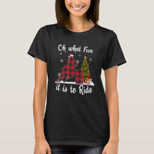 Horse Christmas Oh What Fun Barrel Racing Equestri T-Shirt