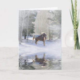 Horse Christmas Seasons Greetings Holiday Card
