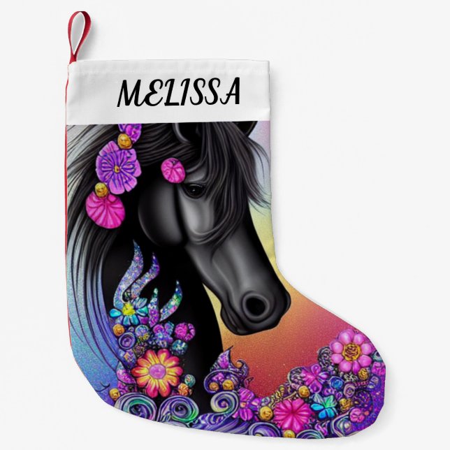 HORSE CHRISTMAS STOCKING / PERSONALIZED (Front)