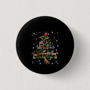Horse Christmas Tree Covered By Flashlight 3 Cm Round Badge
