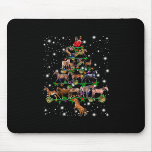 Horse Christmas Tree Covered By Flashlight Mouse Mat