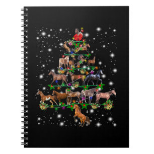 Horse Christmas Tree Covered By Flashlight Notebook