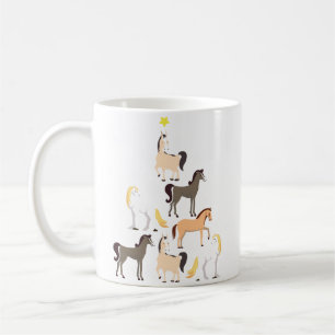 Horse Christmas Tree Cute Equestrian Gift Coffee Mug