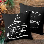 Horse Christmas tree Equestrian black and white Cushion<br><div class="desc">Horse Christmas tree,  equestrian black and white desing for horse lovers for Christmas,  original vector art. The other side can be customised with your own,  personalised text.</div>