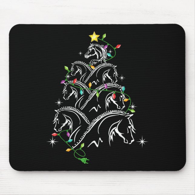 Horse Christmas Tree Xmas Lighting , Uni-adults_ki Mouse Mat (Front)