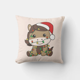 Horse Christmas Winter Animals Holiday Horses Cushion