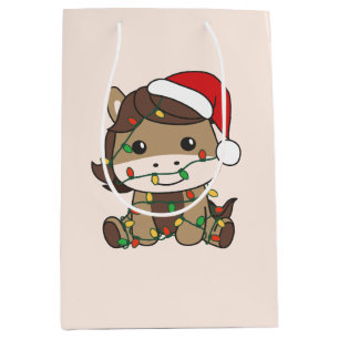 Horse Christmas Winter Animals Holiday Horses Medium Gift Bag