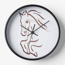 Horse Clock - Line drawing