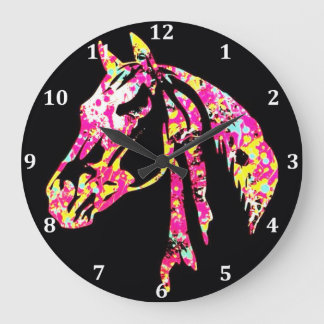 Horse clock, nice coloured large clock