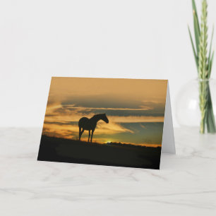 Horse Clouds and Sunset Thinking of You Card