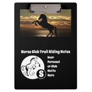 Horse Club Trail Riding Monogram Photo Clipboard