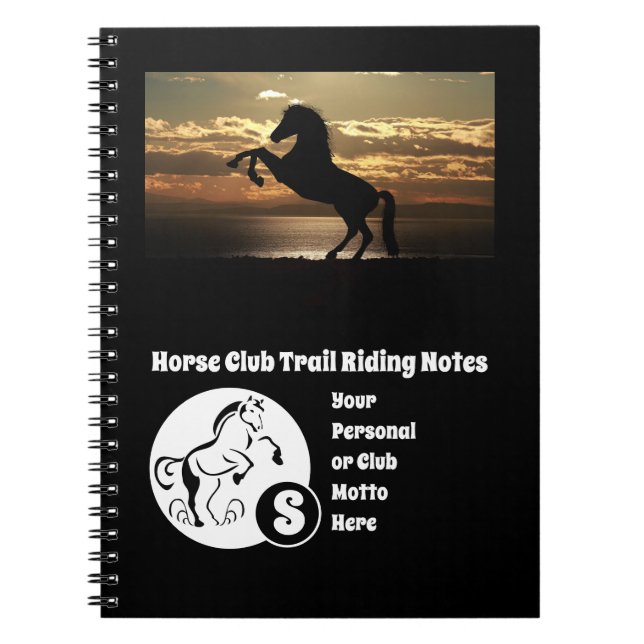 Horse Club Trail Riding Monogram Photo Notebook (Front)