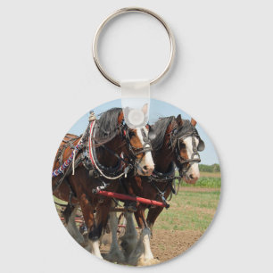 Horse Clydesdale Farming Photo Key Ring