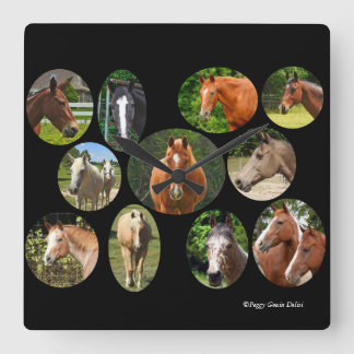 Horse Collage Clock