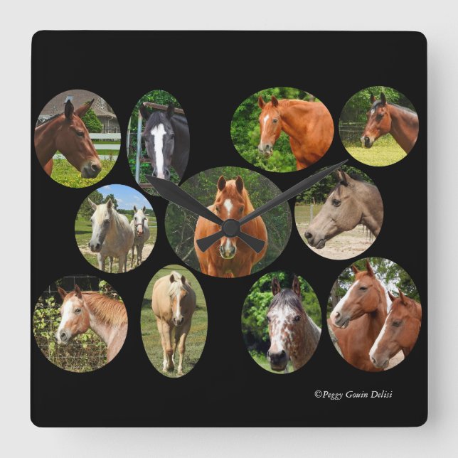 Horse Collage Clock (Front)