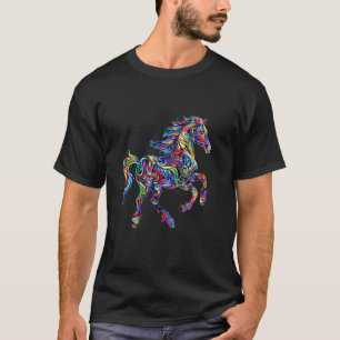 Horse Colourful Artistic Horseback Riding Design T-Shirt