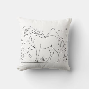 Horse Colouring Book Pillow