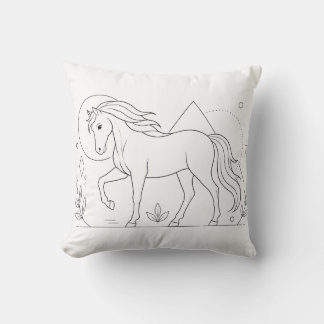 Horse Colouring Book Pillow