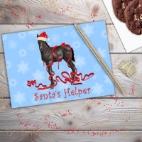 Horse Colt Santa's Helper Red Hat Snowflakes