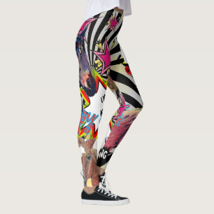 horse comic design leggings
