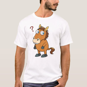 Horse Confused, Amusing Cartoon Horse T-Shirt