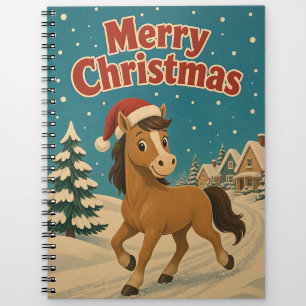 Horse Cottage Lane Animal Christmas Notebook