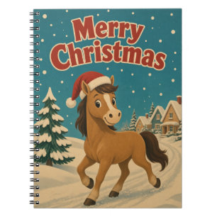 Horse Cottage Lane Animal Christmas Notebook