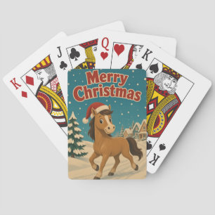 Horse Cottage Lane Animal Christmas Playing Cards