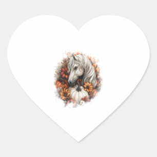 Horse Country Pumpkin Heart Sticker