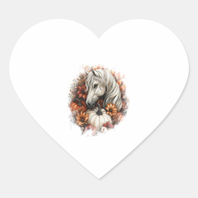 Horse Country Pumpkin Heart Sticker (Front)