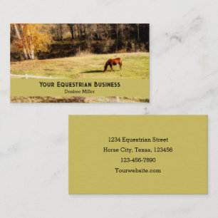 Horse Country Rustic Autumn Business Card