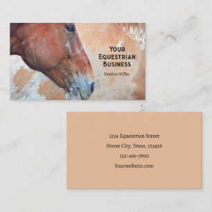 Horse Country Rustic Brown Western Business Card