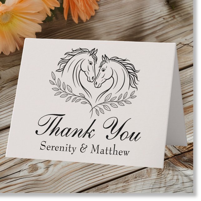 Horse Country Western Rustic Wedding Thank You Card (Creator Uploaded)