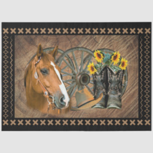 Horse Cowboy Boots Cowboy Hat Tissue Paper