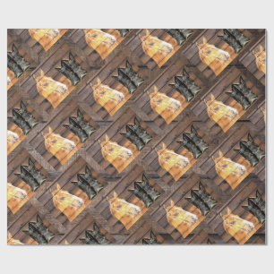 Horse Cowboy Boots Rustic Barn Board Wrapping Paper