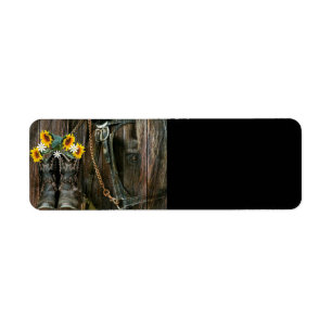 Horse Cowboy Boots Sunflowers Rustic Barn Board