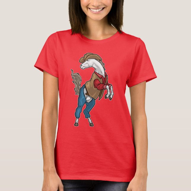Horse Cowboy Cowboy hat T-Shirt (Front)