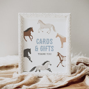 Horse Cowboy Equestrian Birthday Cards and Gifts Poster