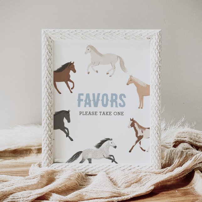 Horse Cowboy Equestrian Birthday Favours Sign (Creator Uploaded)